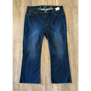 NWT J. Crew Women's 9" Demi-Boot Crop Jeans Frayed Hems Sz 34 Stretch High-Rise